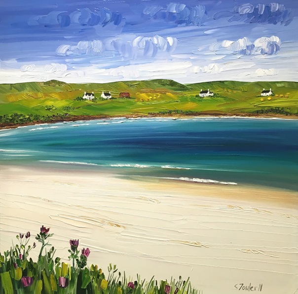 'Wild Thistles Sands of Evie Orkney ' by artist Sheila Fowler